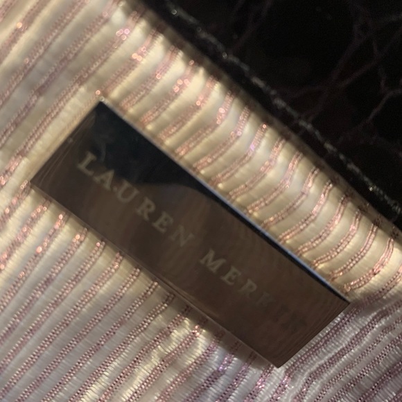 Lauren Merkin black crocodile embossed clutch - Picture 5 of 8